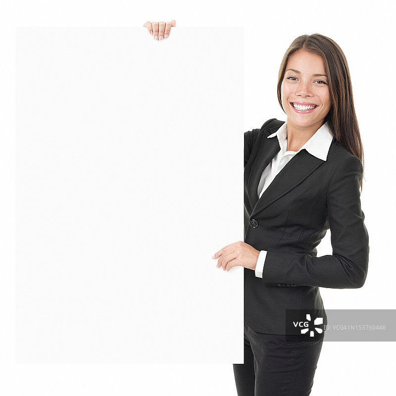 展示白板的女商人图片素材