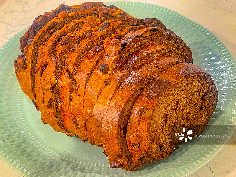 黑麦葡萄干面包图片素材