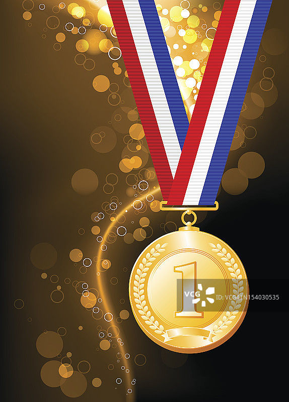 抽象灯光背景上的金牌图片素材