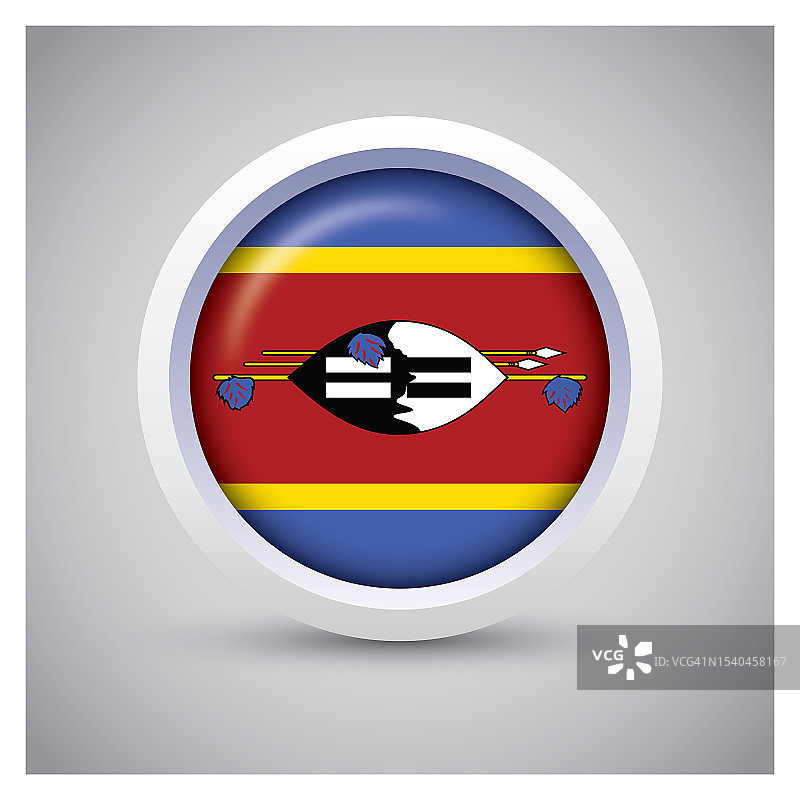 白色按钮上的斯威士兰国旗图片素材