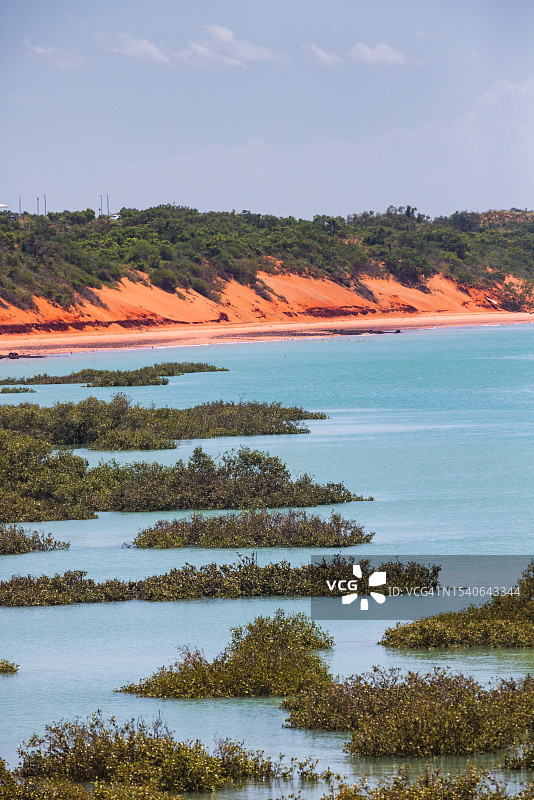 西澳大利亚布鲁姆海岸线印度洋红树林高角度景观图片素材