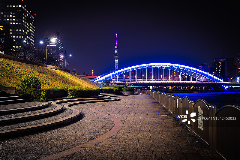 东京夜景与隅田川图片素材