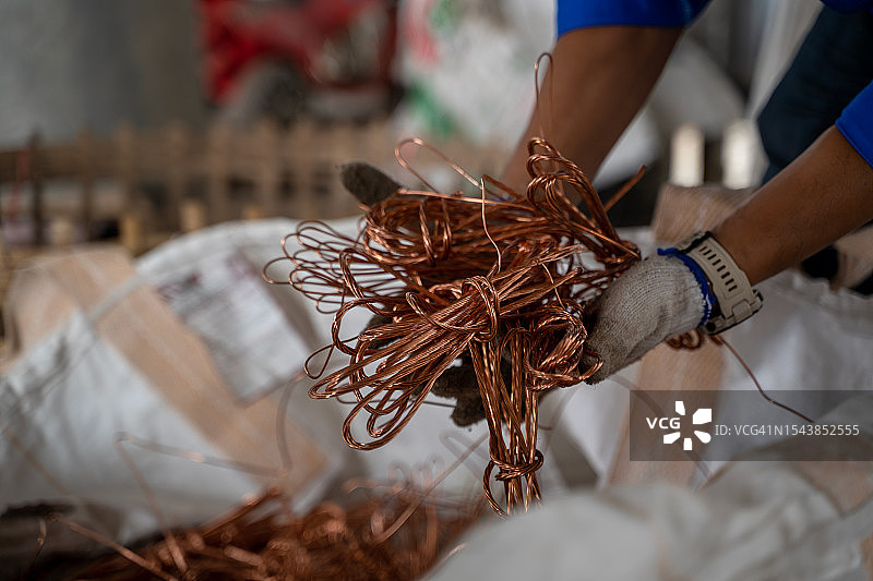 用于回收的工厂铜线图片素材