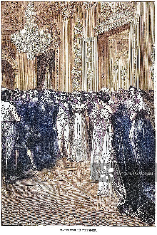德累斯顿的拿破仑古版画插图图片素材