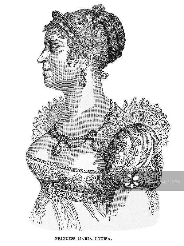 帕尔马公爵夫人玛丽·路易丝肖像 - 拿破仑的第二任妻子，法兰西皇后和意大利女王图片素材