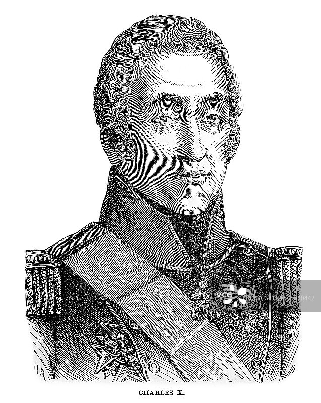 法国国王查理十世肖像（1757-1836）图片素材