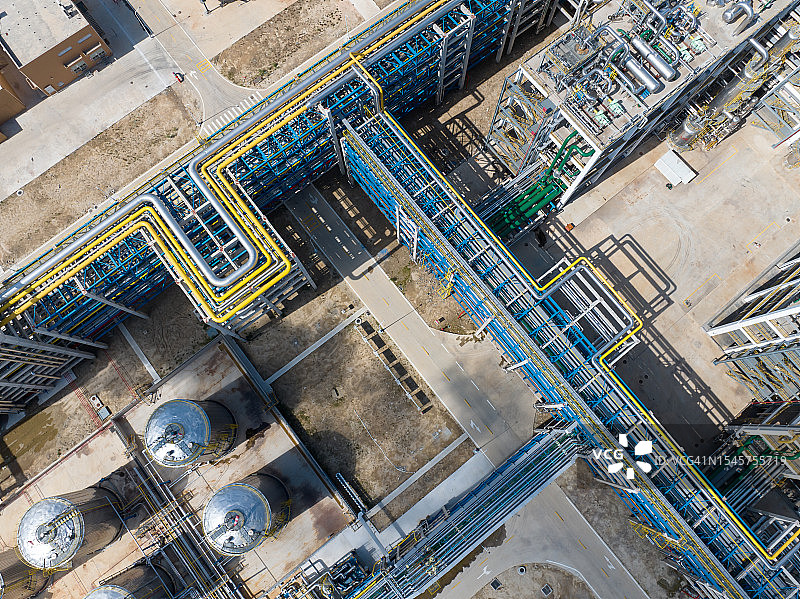 化工厂管道航拍图片素材