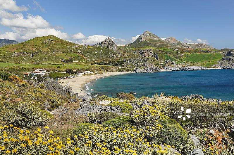希腊克里特岛普拉基亚斯达姆诺尼湾图片素材
