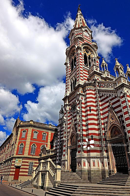 哥伦比亚共和国昆迪纳马卡省波哥大市坎德拉里亚区卡门圣母教堂图片素材