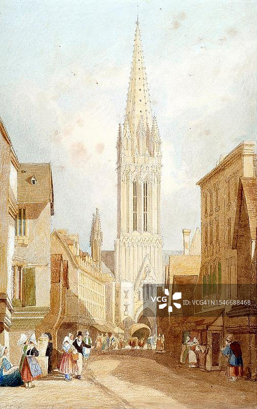 法国卡昂圣皮埃尔教堂（19世纪修复版）图片素材