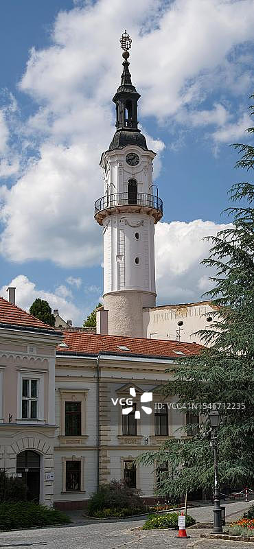 匈牙利维斯普雷姆的历史悠久的消防塔图片素材