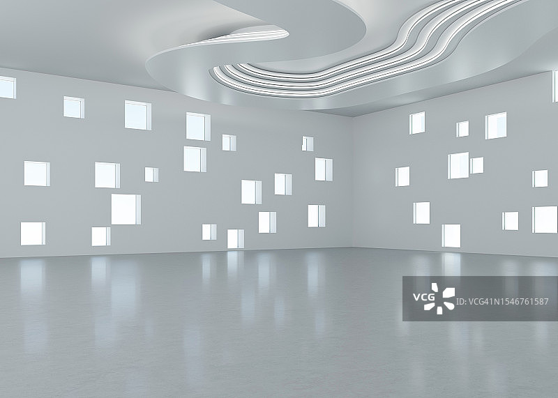 3D渲染未来建筑内饰图片素材