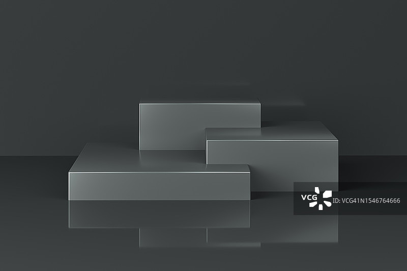 黑色3D展示平台空间图片素材