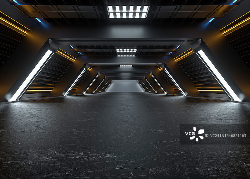 三维插图抽象走廊与背景图片素材