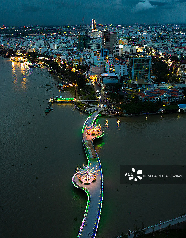 芹苴市宁桥步行桥风光图片素材