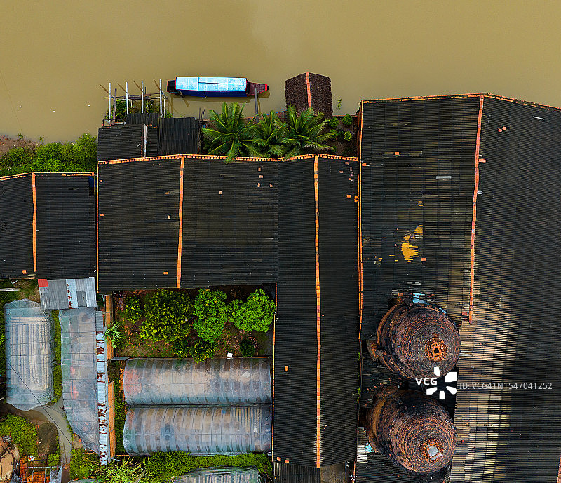 越南湄公河三角洲古芝县芒市古砖村景观，位于永隆省图片素材