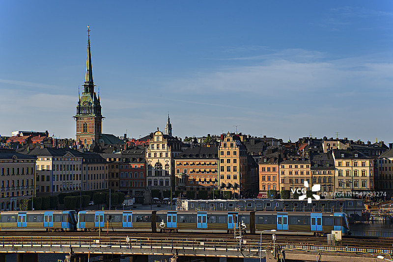 瑞典首都斯德哥尔摩城市和老城区风光图片素材