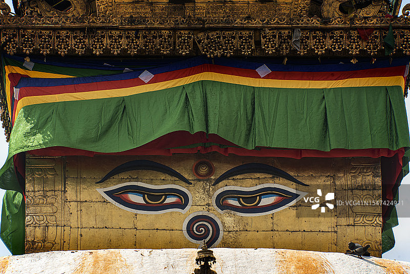 斯瓦扬布纳特寺佛眼图片素材
