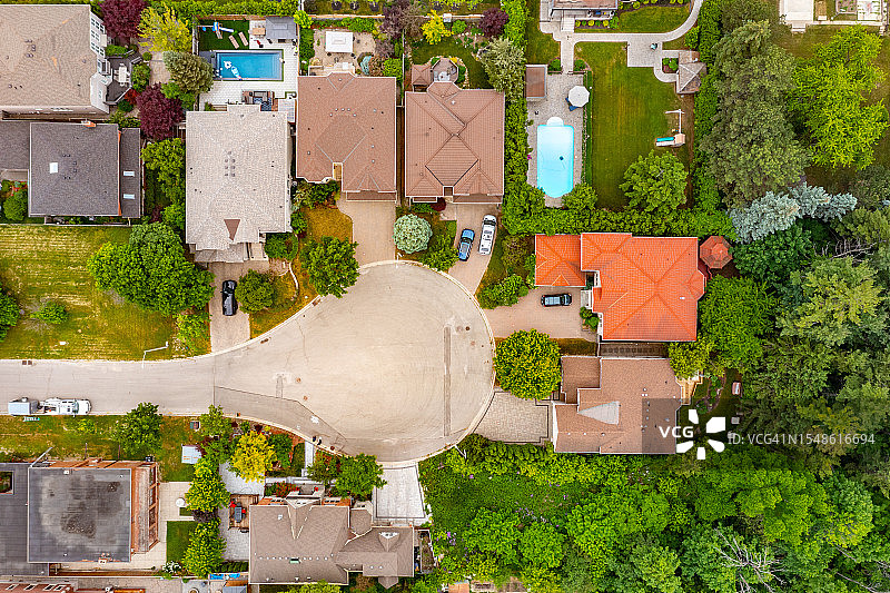 加拿大多伦多央街和16大道交汇处航拍景观图片素材