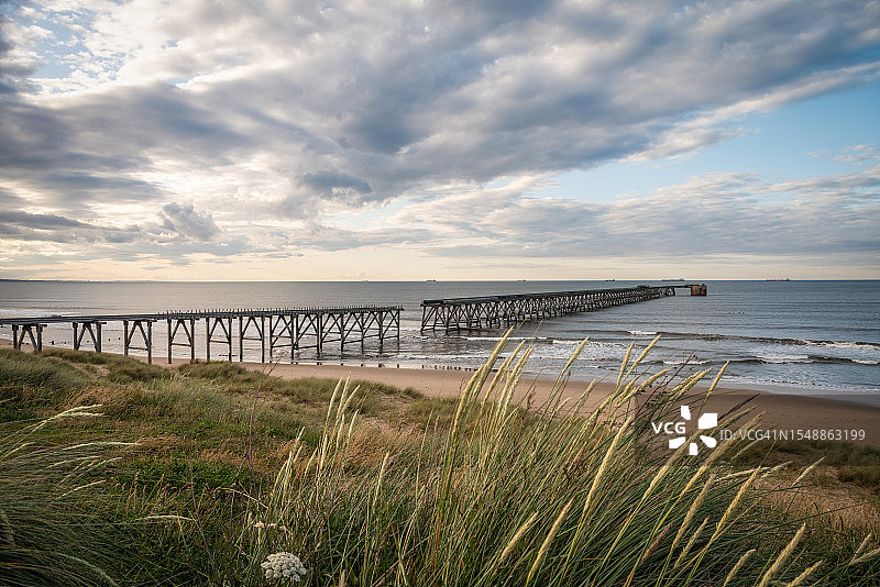 英格兰东北海岸的斯蒂特利海滩图片素材
