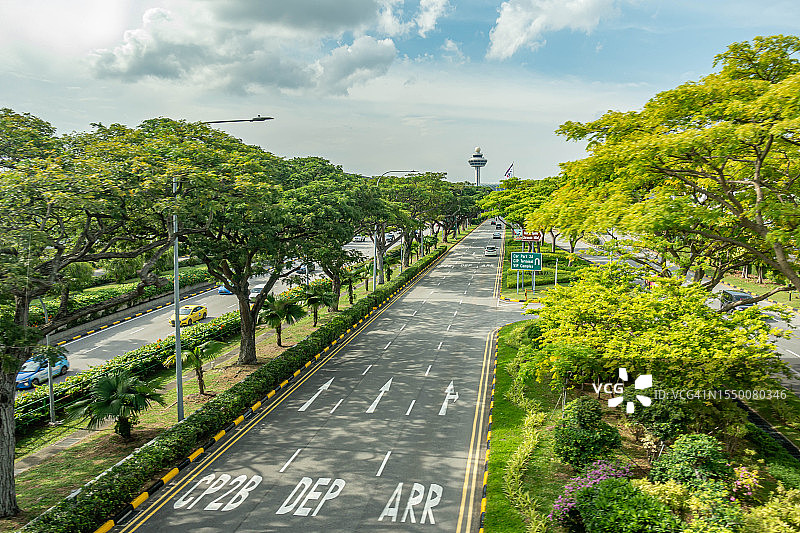 新加坡樟宜机场的道路图片素材