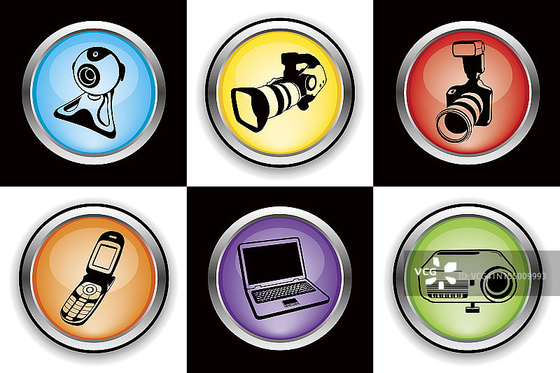 多媒体图标集图片素材