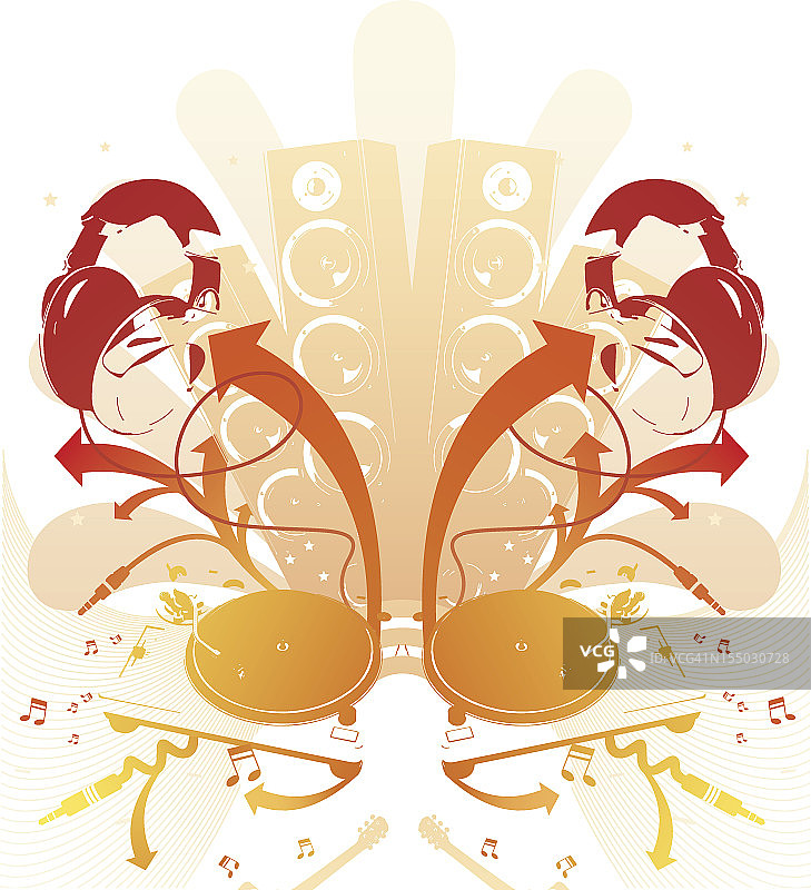 DJ插画图片素材