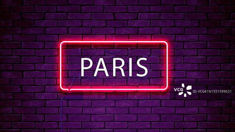 巴黎霓虹灯字样图片素材