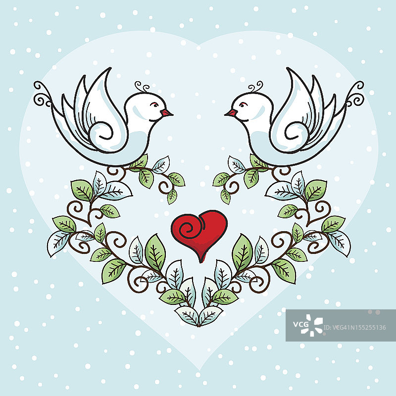 两只斑鸠图片素材