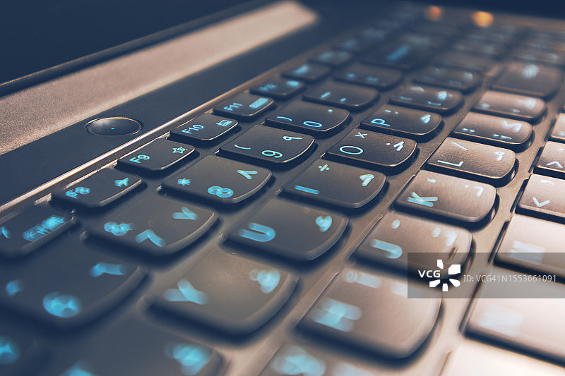 笔记本电脑键盘特写图片素材