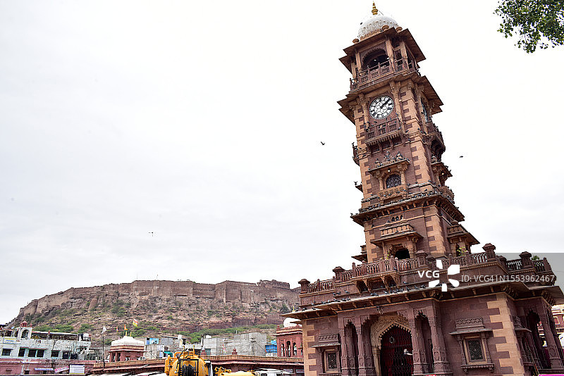 焦特布尔城市市场和钟楼图片素材