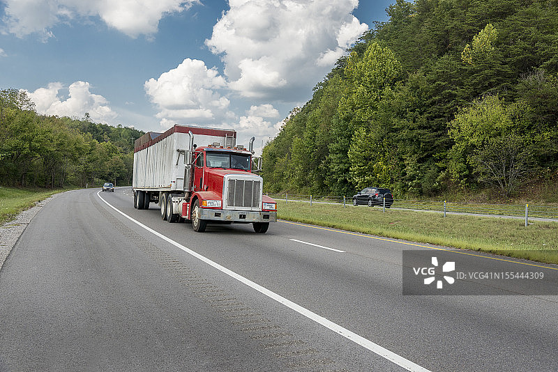 红色半挂式卡车banner图片素材