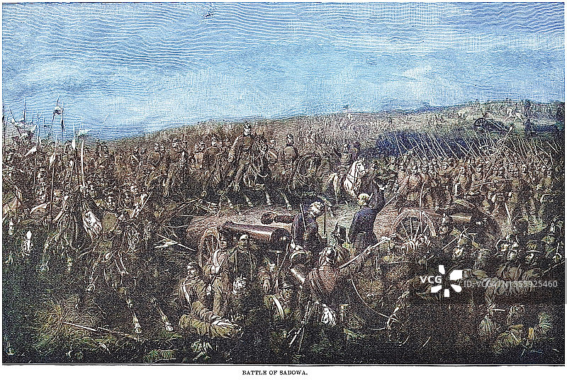 斯卡利茨战役古老版画插图图片素材