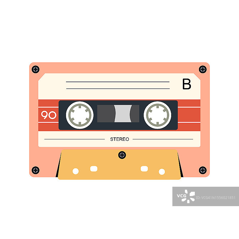 复古音乐卡带：90年代立体声DJ磁带和老式录音带图片素材