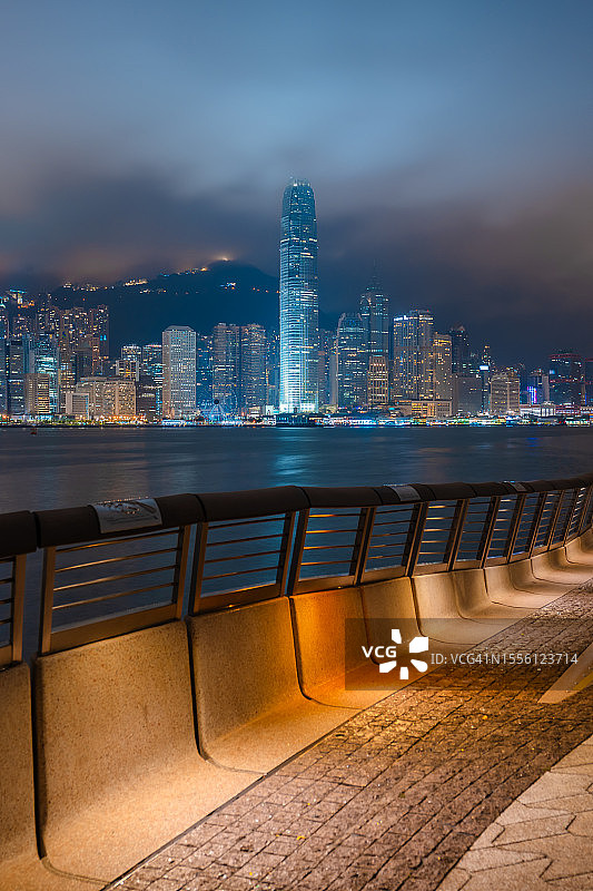 香港星光大道海滨公园夜景图片素材
