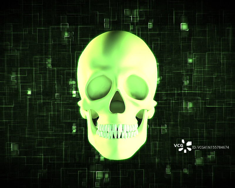 绿色头骨图片素材