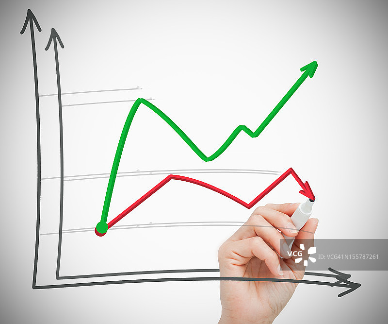 灰色背景上的图表简笔画图片素材