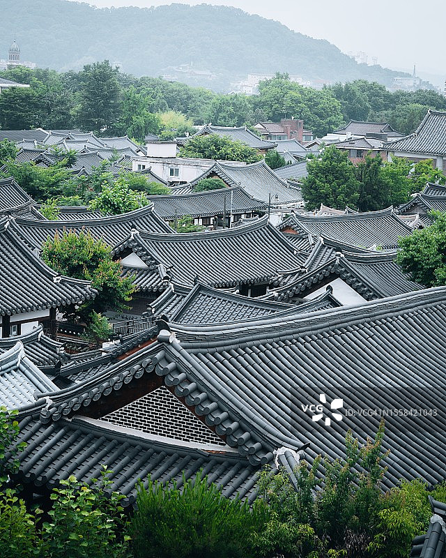 韩国古建筑的屋顶图片素材