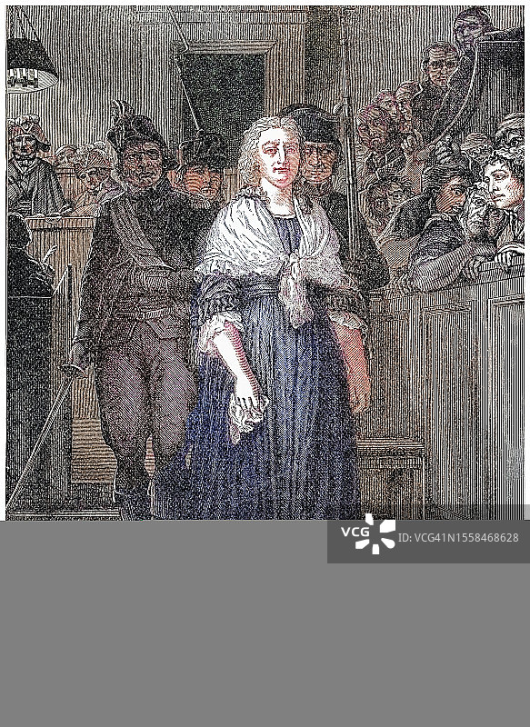 法国王后玛丽·安托瓦内特在1793年10月被革命法庭判处死刑图片素材