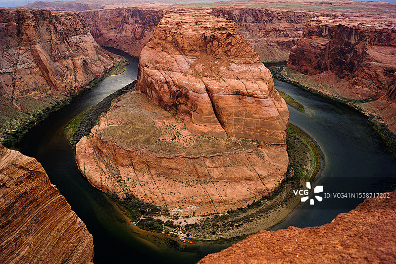 马蹄湾的俯视图，佩吉，亚利桑那州，美国图片素材