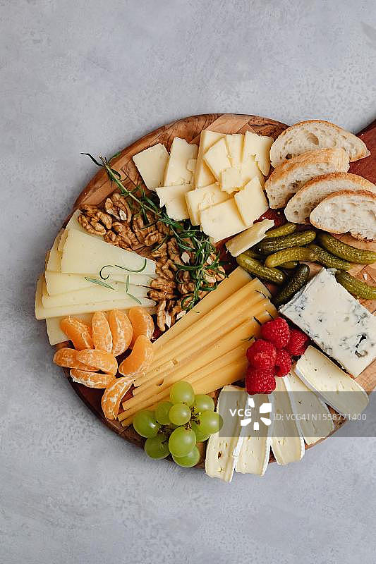 桌上食物的俯视图，美国图片素材