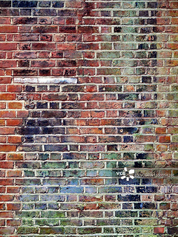 英国伦敦的仿古彩色纹理旧砖墙图片素材