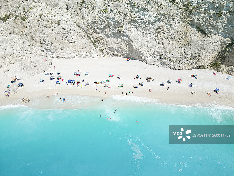 航拍希腊莱夫卡达岛海滩图片素材