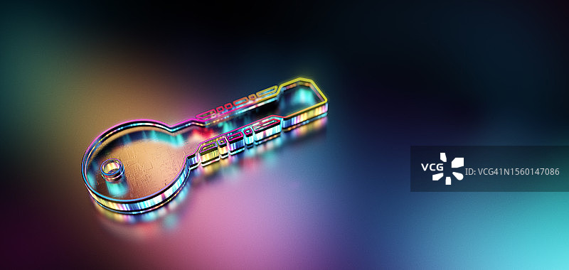 数字密钥认证：未来科技背景图片素材