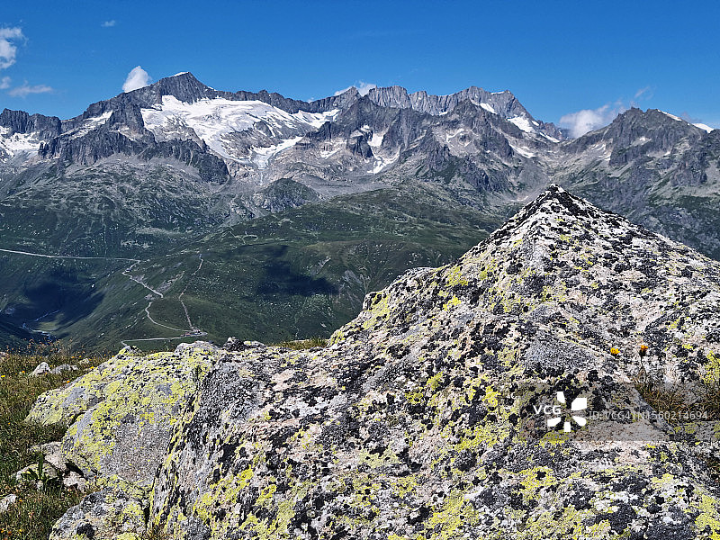 圣哥达山口加伦施托克山冰川景观图片素材