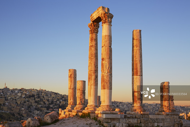 赫拉克勒斯神庙，城堡，贾巴尔卡拉山，约旦安曼图片素材