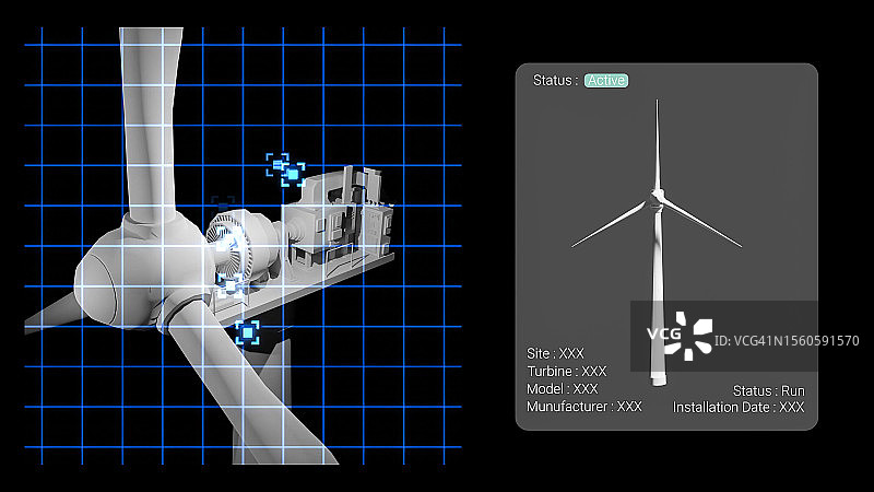 风力涡轮机性能仪表盘图片素材
