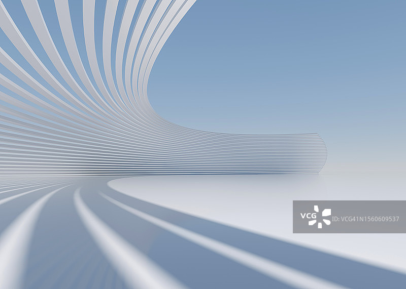 抽象的混凝土建筑背景。三维渲染图片素材