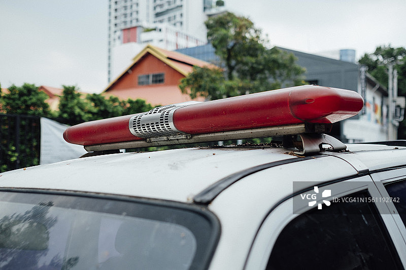 警车警报器特写图片素材