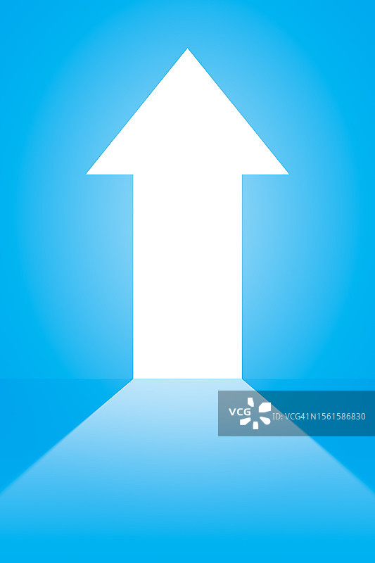 蓝色箭头造型门与光线图片素材